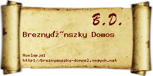Breznyánszky Domos névjegykártya